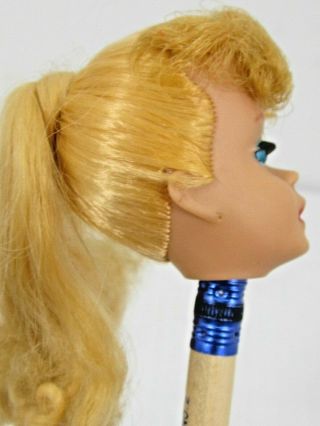 VINTAGE 1960 ' S MATTEL BLONDE PONYTAIL BARBIE DOLL HEAD STUNNING 4