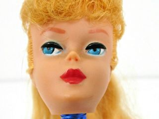 VINTAGE 1960 ' S MATTEL BLONDE PONYTAIL BARBIE DOLL HEAD STUNNING 5