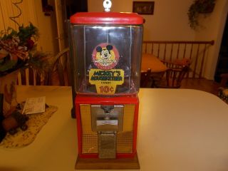 Vintage Mickey Mouse Club Candy Gumball 10 Cent Machine Northwestern