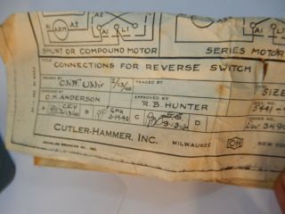 Vintage Cutler Hammer Reverse Forward Drum Switch 9441H136A,  Lathe Made USA 3