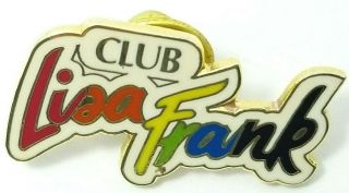 Club Lisa Frank Lapel Pin Badge Logo Sticker Maker Lfi Goldtone Vtg Rare Rainbow