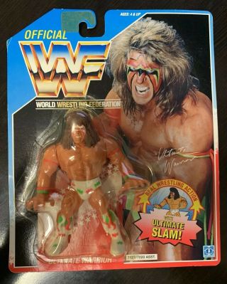 Wwf Vintage Hasbro Ultimate Warrior Series 2 1990 Wrestling Figure Wwe On Card