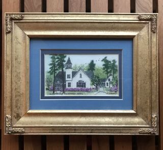 Hand Signed E C Vorwerk Framed Print Summerville Presbyterian Church