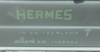 Vintage 1960 ' s Hermes 3000 Portable Typewriter Seafoam No Case Switzerland Made 4