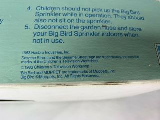 Big Bird Sprinkler 1983 Vintage Muppet Sesame Street Jim Henson Boat Hasbro 7