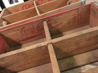 2 Vintage 1975 Pepsi & Coke Coca Cola Wood Soda Pop Crate 4 Divider 6