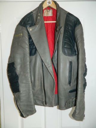 Vintage 1980s Interstate Leather Bike Jacket With Bmw Patch Gen Cow Hide 42/44