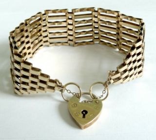 A Vintage 1970s Gold On Silver Gateleg Bracelet With A Padlock Clasp