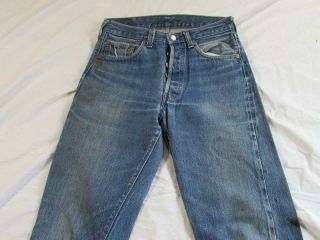 Vtg 70s Levi 501 Redline Denim Jeans Selvedge Faded Measure 28x31