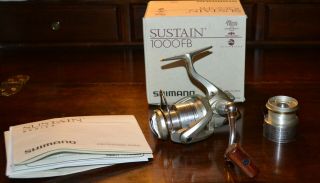 Shimano Sustain 1000fb Spinning Reel With Paperwork & Extra Spool -