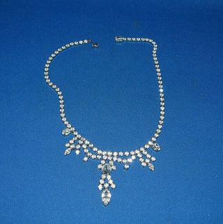 Vintage Albert Weiss Rhinestone Necklace Bracelet & Earring Set W/ Box 7