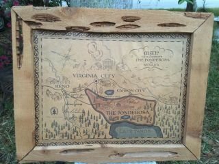 Rare Vintage 1964 Nbc Television Bonanza Show Ponderosa Map Rustic Frame Print