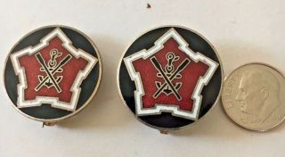 Vintage 2nd Engineer Battalion Regimental Crest Pins (2)