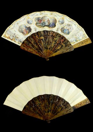 Antique Hand Fan 19th Century Victorian Hand Fan Hand Carved