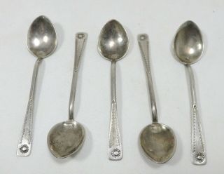 Small Vintage 1920s Navajo Native American Indian Silver 5 Piece Spoon Set