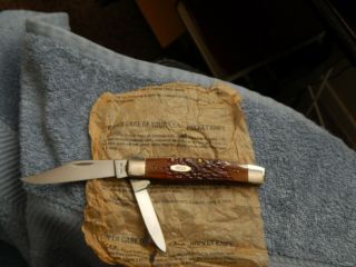 Vintage Rare Case Xx 6292 Bone 2 Blade Folding Pocket Knife Nos 80 