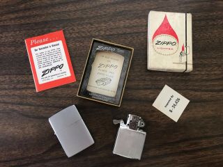 Vintage Zippo Lighter 1959 And Papers