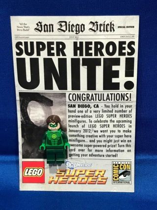 Rare Comic Con Lego Limited Green Lantern Minifig Figure On Card