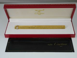 Cartier Vendome Oval Gold Plated Ballpoint Pen  Rare