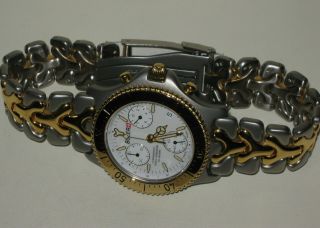 Ultra Rare Swiss Buler Ocean Chronograph Gold & Ss Luxury Men 