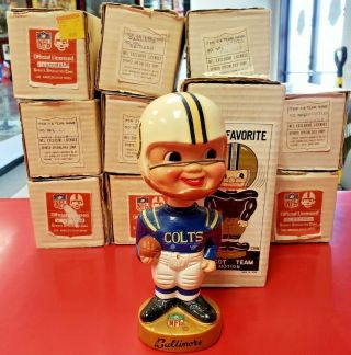 Vintage 1968 Baltimore Colts Team Mascot Bobblehead W/ Box Japan