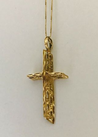 Vintage 14k Gold Cross Filigree Religious Pendant