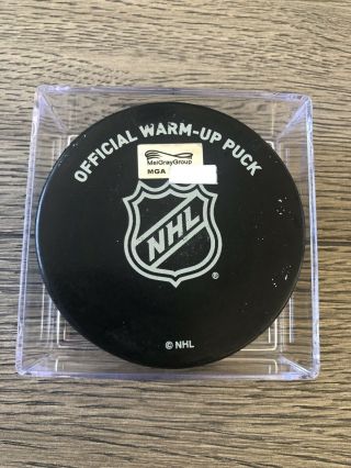 RARE VEGAS GOLDEN KNIGHTS INAUGURAL GAME WARM - UP PUCK 10/13/17 MEIGRAY DETROIT 2