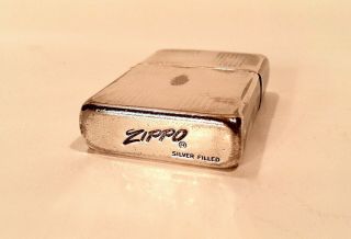 Vintage 1950’s 60‘s 70‘s Zippo Silver Filled Lighter Well