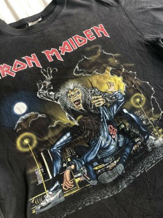 Vtg Iron Maiden 1990 No Prayer On The Road European Tour Shirt L Uk England Eu