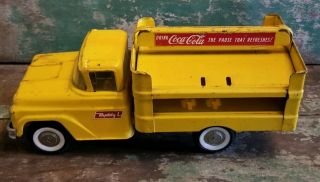 Vintage Buddy L Steel Coca Cola Yellow Toy Truck 50’s 60’s Coke All Windows
