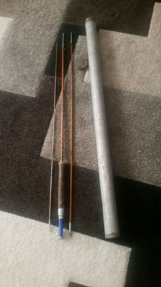 Vintage Montague Split Bamboo Fly Rod.  8’ - 3 Piece.  Aluminum Tube.  Read Please
