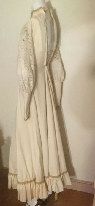VTG Gunne Sax Medieval Ivory Corset Lace Prairie Gown Be The White Rose Princess 5