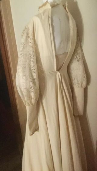 VTG Gunne Sax Medieval Ivory Corset Lace Prairie Gown Be The White Rose Princess 6