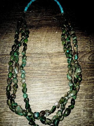 Vintage Old Pawn Navaja Turquoise Necklace 3