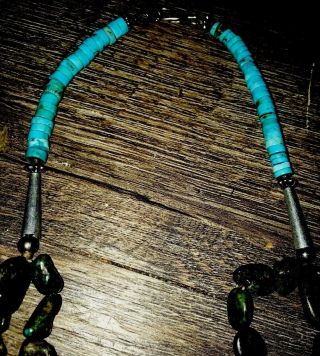 Vintage Old Pawn Navaja Turquoise Necklace 4