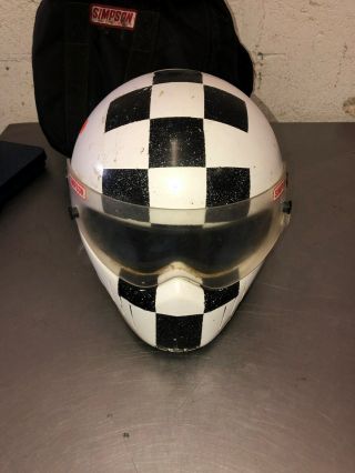 Vintage Simpson Bandit Race Car Helmet With Bag