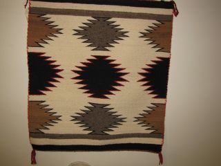 Vintage Native American Weaving Woven Rug Saddle Blanket Indian 24 " X 27 " Navajo