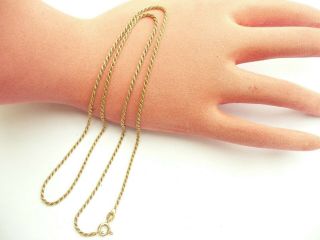 Vintage Solid 9ct Solid Gold Rope Twist Link Chain Necklace 20 Inches