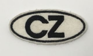 Vintage Cz Patch Czech Republic Oval Wool Felt Rare Travel Military Unsewn