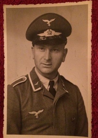 Wwii Ww2 Wehrmacht Military German Luftwaffe Soldier Uniform Photo Postcard