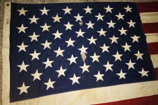 Huge 9 Foot Vintage 1960s Defiance American 50 Star Flag Old Glory 5