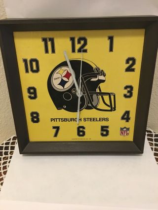 Rare Htf Vintage Pittsburg Steelers Lafayette Watch Co Wall Clock Wow