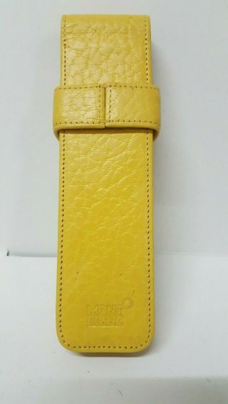 Vintage MONTBLANC yellow leather pen case pouch for 2 pen 2