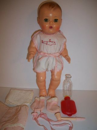 Vintage 1950s American Character Tiny Tears Doll & Accessories
