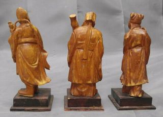 Old Vintage Hand Carved Wooden Asian Chinese Figures Statues Wood Carvings 5