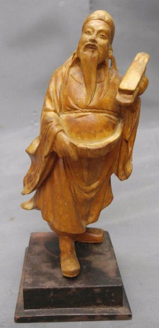 Old Vintage Hand Carved Wooden Asian Chinese Figures Statues Wood Carvings 6