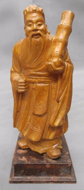 Old Vintage Hand Carved Wooden Asian Chinese Figures Statues Wood Carvings 8