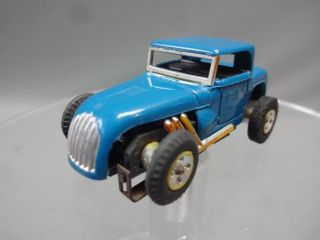 Vintage Dark Blue Hot Rod Coupe Thunderjet Slot Car 1366 Aurora (o32)