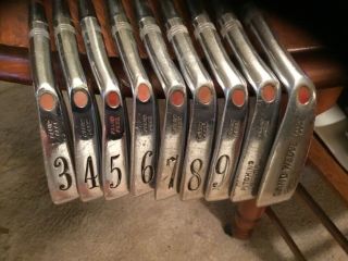 Vintage 1969 Wilson Staff Dynapower 3 - 9PW,  SW Red Button Irons Outstanding Condit 3