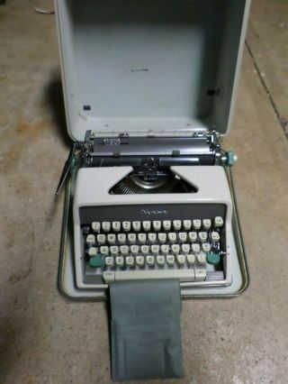 Vintage Olympia Deluxe Portable Typewriter Case & Cleaning Brush West Germany